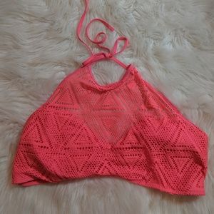 Rue 21 Plus Size Pink Tied Halter Swimsuit Top 2X